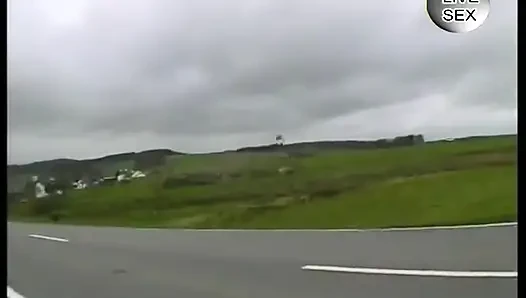 Blonde girl lets her boyfriend finger her in the car