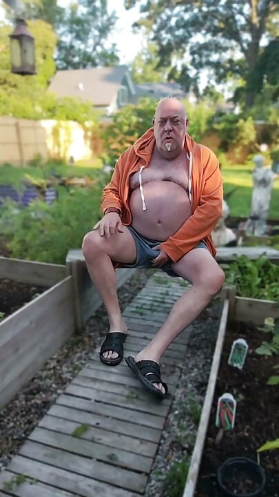 Enjoying My Backyard - Naked!