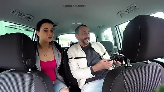 Big ass tattooed chick picked up and fucked in car