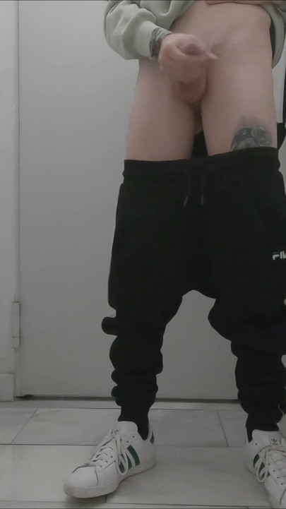 Iconic moment from "twink amateur guy in public show off cock walking by the street on city center"