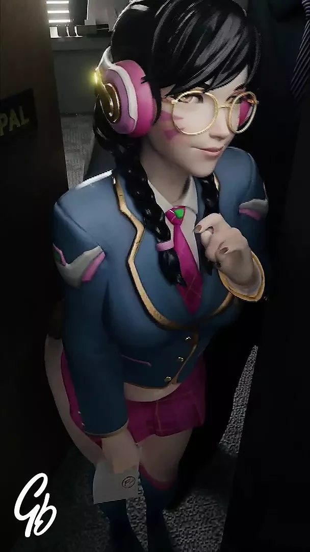Как школьница D.va заставляет своего черного учителя дать ей +