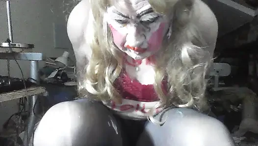 Cumslut slag Sarah, drinks  stranger's cum from used condom, smokes, wanks, fucks herself and uses mouth as an ashtray