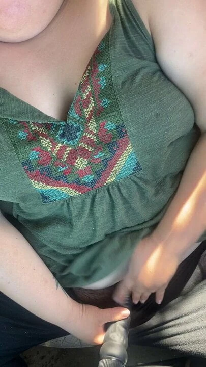 Wife masturbating in car