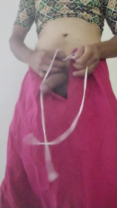 Horny Crossdresser in saree standing mastrubation | Clip 1