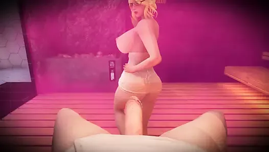 Sexe insatiable avec une blonde dans le bain. Porno anime