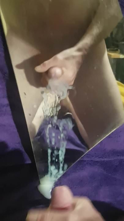 big cumshot on mirror