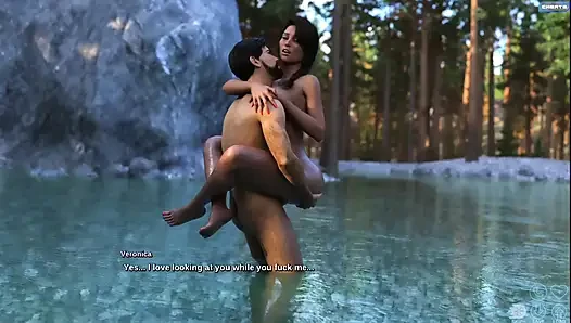 Azgın üvey kız kardeşimle açık havada nehir seksi