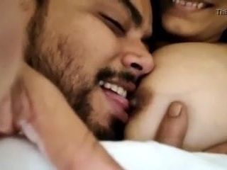 Cheating wife brother sucking natural boobs