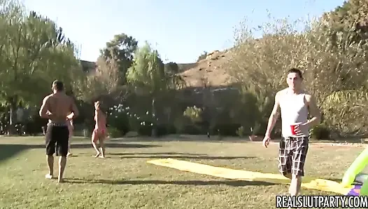 Real Slut Party - Back Yard Bbq Turns 4some Fun