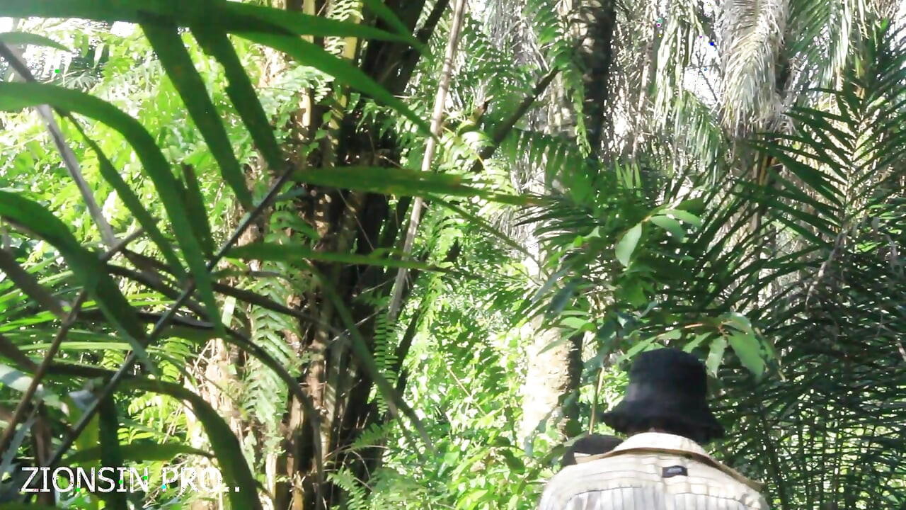 African girl in search of firewood in the bush got fuck by a bush man