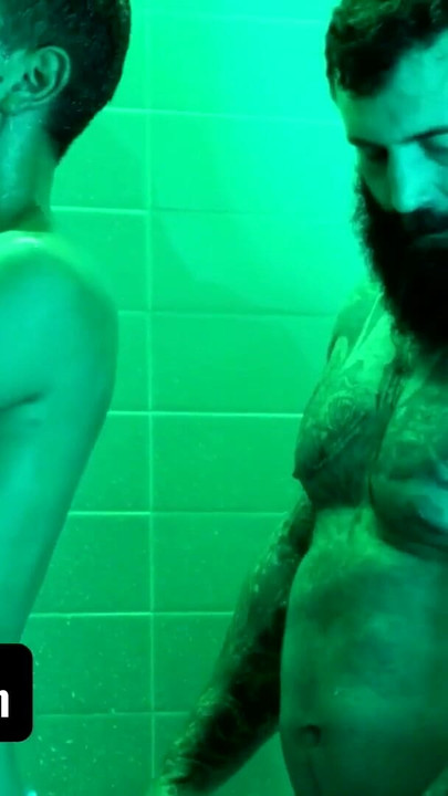 Epic moment from "DadCreep - Muscular Bear Stepdad Bangs His Hot Stepson In The Shower - Alex Montenegro, Markus Kage"