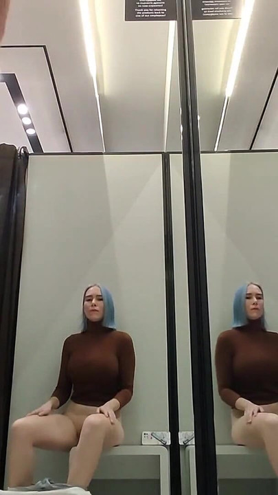 Must-share moment from "Masturbation in a fitting room in a mall. I Try on haul transparent clothes in fitting room and"