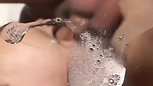 Cum craving teen crams cock down her throat