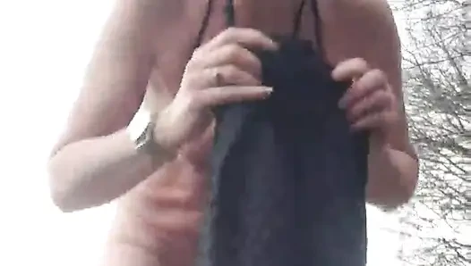 Naked outside