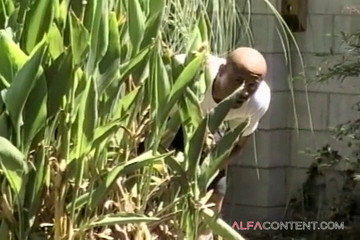 Black couple enjoys a little oral outdoors