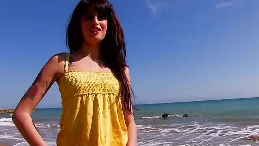 Outdoor anal, fucking her ass hole hard