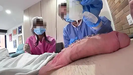 TWO NURSES decided to try out my NEW DICK in practice in Hospital