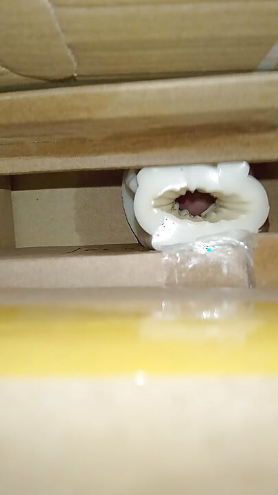 Cum inside homemade silicone pussy