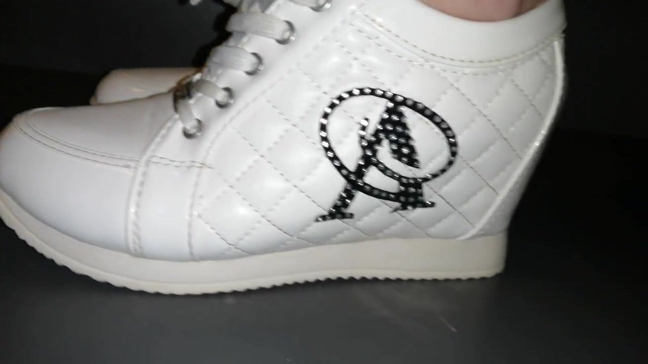 White sport shoes Lady L (video short version)