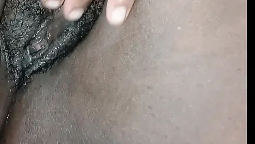 Fat black  cunt fingered
