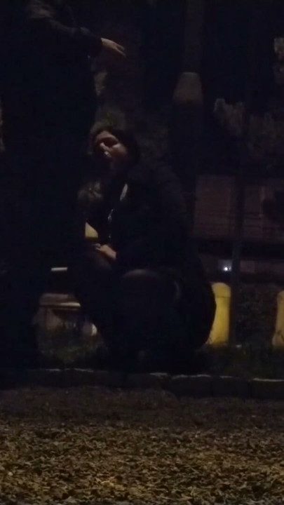 Whore deal with a big fat dick in the public park, leashed | Clip 1