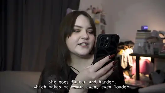 Porn story - they share a cum-filled kiss together after a sweet pegging