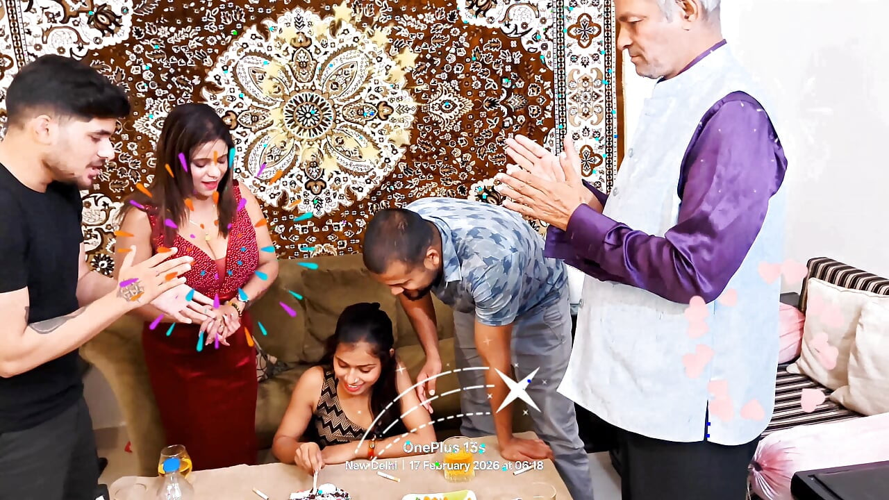 Desi indienne, gangbang, soirée d’anniversaire, sexe, quatuor, vidéo