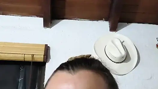 Horny woman rubs her pussy with her dildo