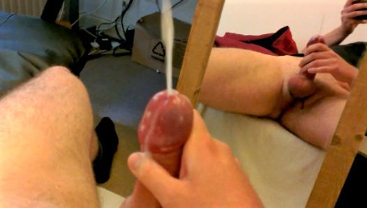 Slobbery Spit Soaked Cock Mirror Wank