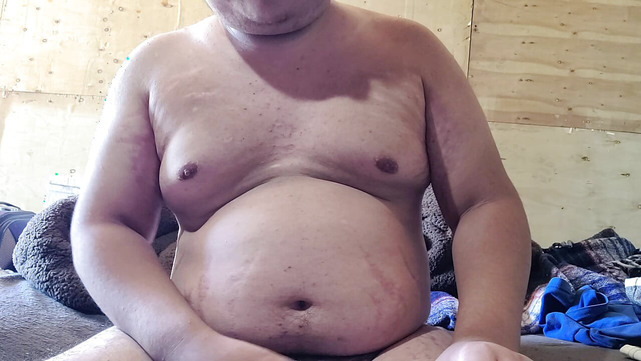 Masturbating by pulling the penis