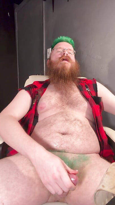 Enjoying my cock and shooting a nice big load