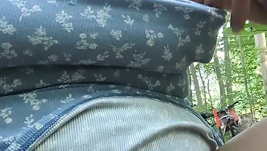 A hard piss in the woods