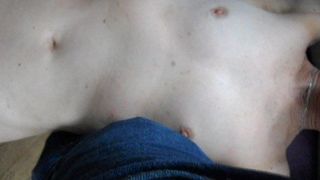 cumming on small titties