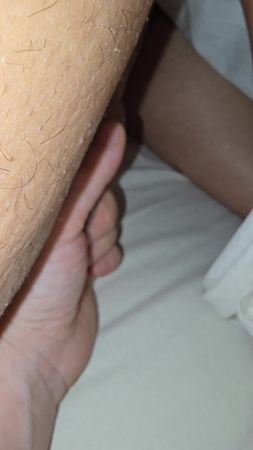 Step mom hand milking step son balls under blanket without shame | Clip 2