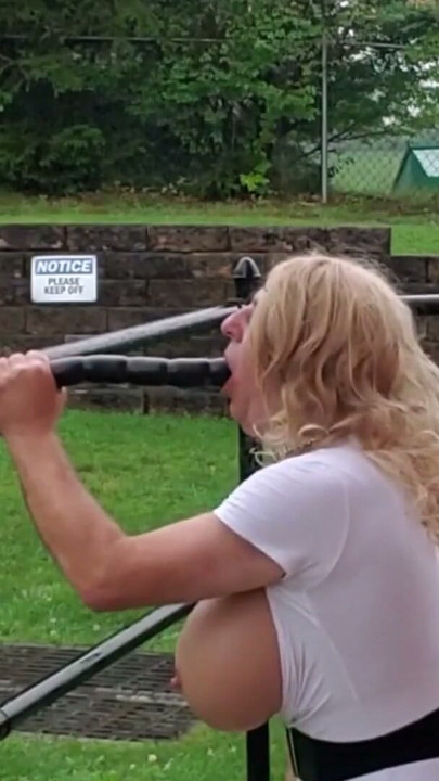 DeeDeeSlut69 in a Hot Pink Skirt and White Top out for Training with her toy. | Clip 2