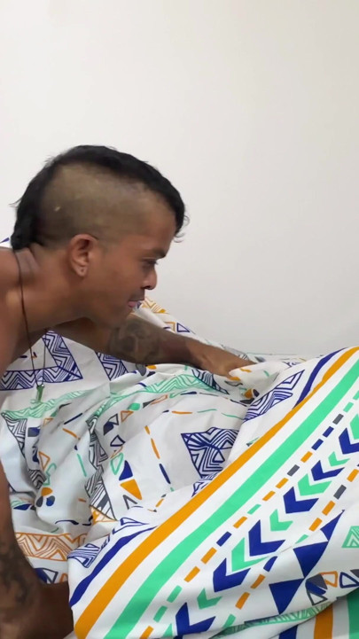Horny little midget with a huge cock gets confused and ends up fucking his brunette stepsister with a huge ass. | Clip 1