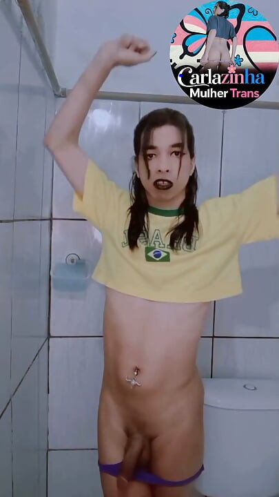 Carla Whore in a T-shirt From Brazil and the Hard Cock
