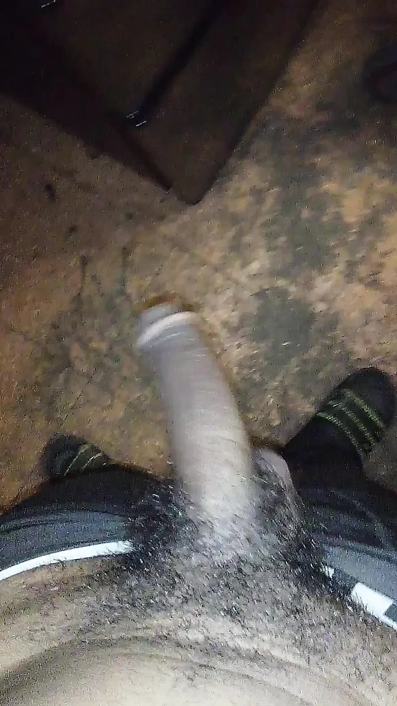 Big Black Cock BBC Jacking Off Pissing in Trap House Sink Peeing