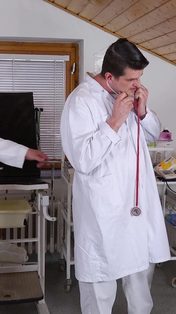 Memorable moment from "Filthy bitch Sharlotte Thorne examined and made to cum by 2"