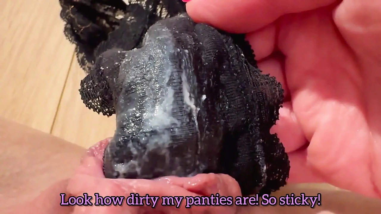 Worn for Three Days Panties Close up Masturbation with the Captions! My Dirty Pussy Deserves to Cum!