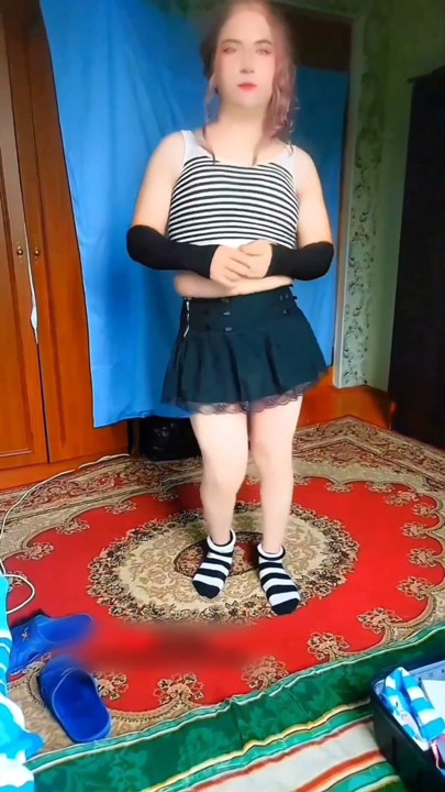 Blue Dress Crossdresser Sexy Slut Sissy Gay Boy Twink Big Butt Booty Ladyboy Femboy Shemale MTF LGBT | Clip 1