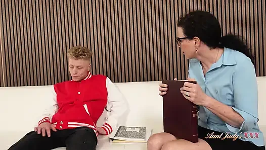 AuntJudysXXX - Tall Mature Teacher Beth McKenna Fucks Her Jock Student