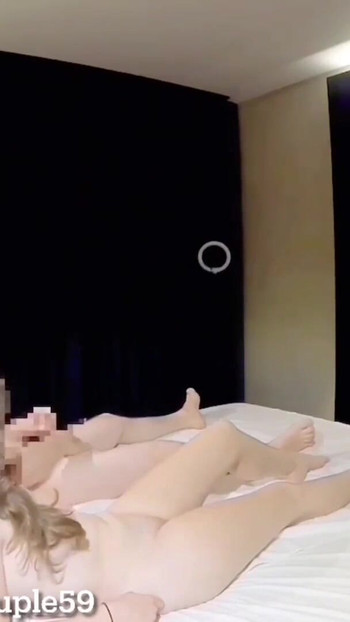 Powerful moment from "Cute young girl in hotel room threesome with two older guys, hot hotel room with cute young girl,"