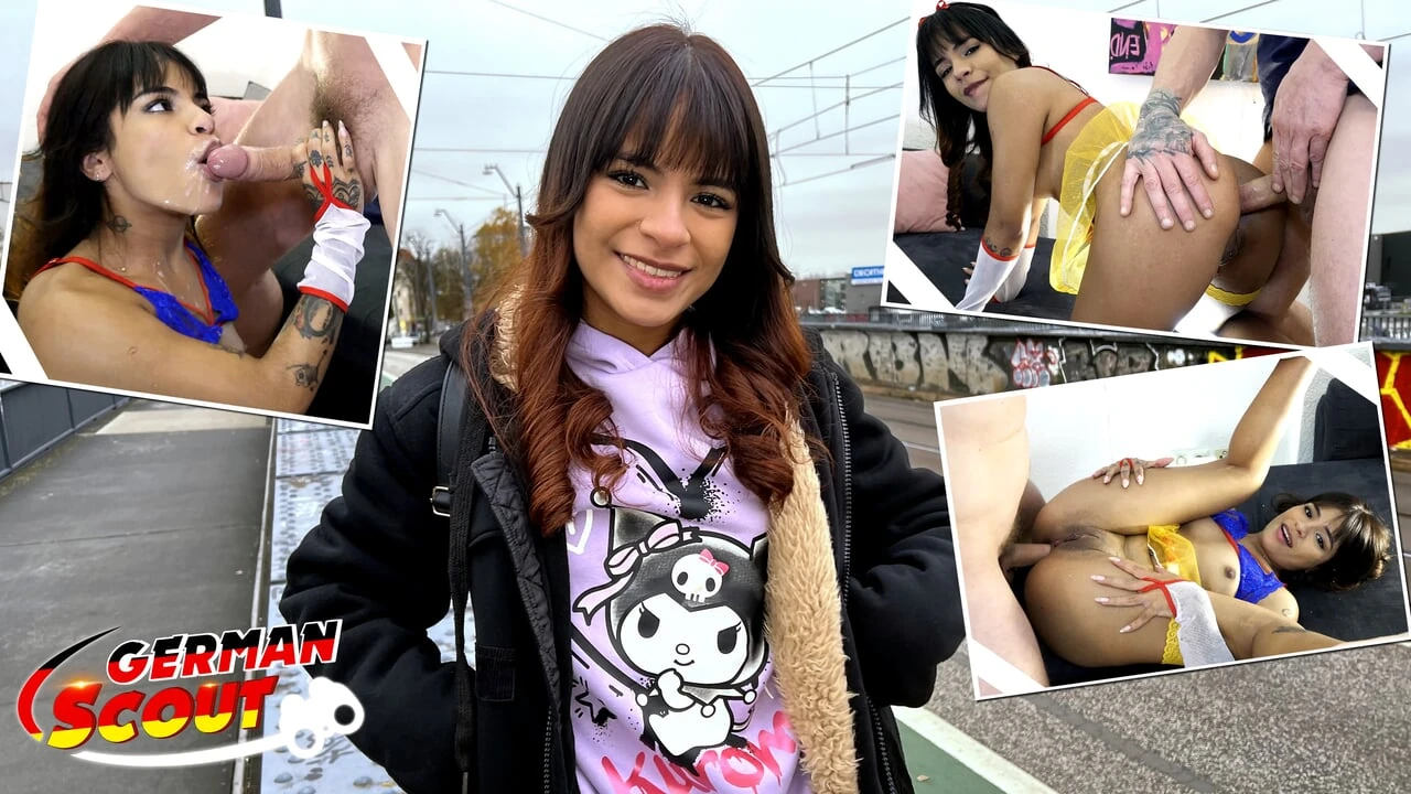독일 스카우트 - 겸둥이 라티나 Michy Perez 픽업 캐스팅에서 거시기 애널과 이야기