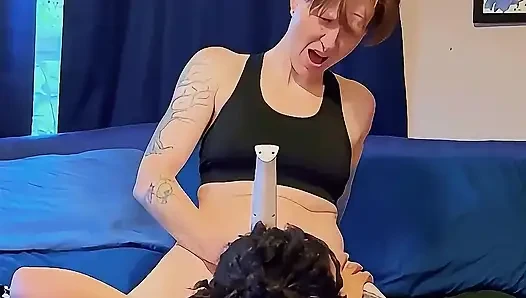 Horny Dyke Lesbian Rides Studs Strap - Ten Minutes of Intense Screaming Orgasms!
