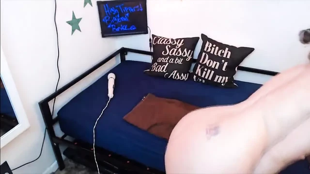 Nasty nympho fucks herself in ass