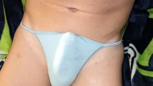 I Cum friends daughters blue Victoria Secret panties.