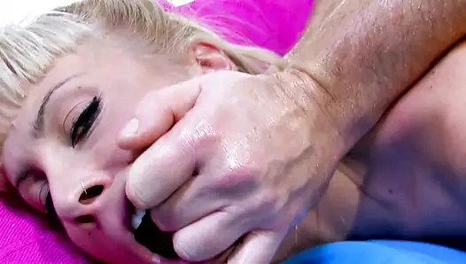pussy oiled and then fucked from behind