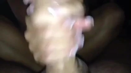 Handjob with oozing cum
