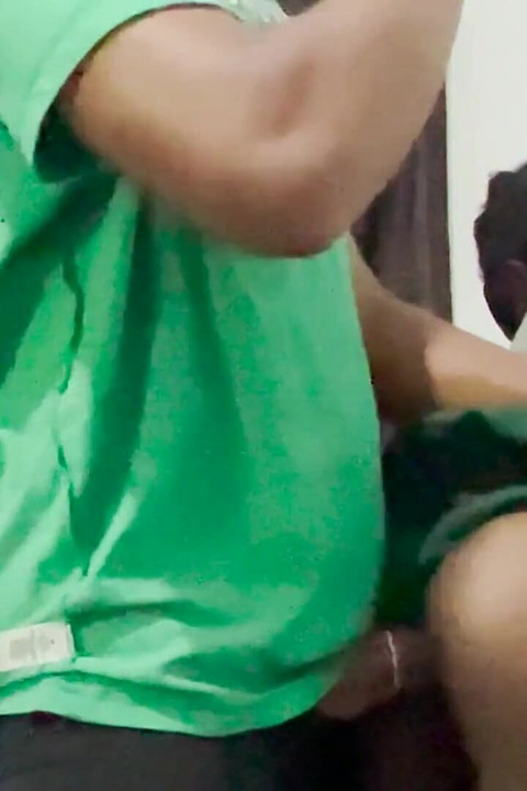 Petite African Teen Lovet Rides Cowgirl and Takes Big Dick Standing in School Uniform